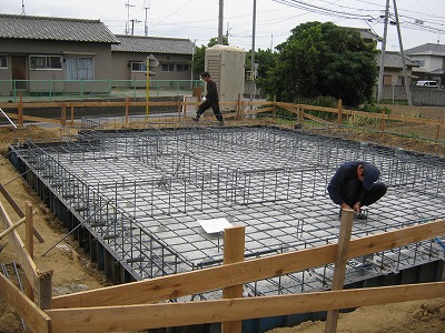 君津市坂田　Ａ様邸　基礎配筋組み