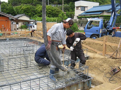 君津市坂田　Ａ様邸　ベースコンクリート打設