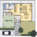 約20坪　平屋住宅間取りプラン　シンプルに暮らす家