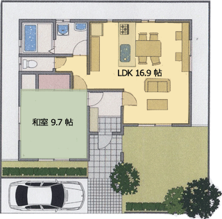 約20坪　平屋住宅間取りプラン　シンプルに暮らす家