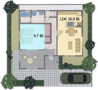 約23坪　平屋住宅間取り図